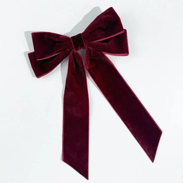 Vintage Velvet Bow Hairpins Barrette Hair Clip For Girls Wedding Long Ribbon Korean Hair Clip Hairgrip Accessories Christmas party hair - Image 3