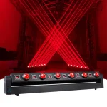 100W LED RGBW Beam Moving Head Laser Light Bar Stage Effect Lighting with Red Laser and DMX Control for Disco Party Clubs