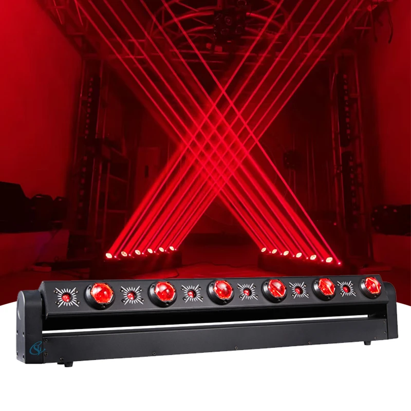 kf-S2536181559a2423e998bd181c28c9a81s 100W LED RGBW Beam Moving Head Laser Light Bar Stage Effect Lighting with Red Laser and DMX Control for Disco Party Clubs - Image 1