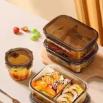 New Sealed Glass Lunch Box Microwave with Lid Bento Box Crisper Heat-resistant Fruit Salad Box Office Workers