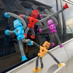 Children Suction Cup Toys Pop Tubes Stress Relief Telescopic Robot Toy Sensory Bellows Toys Anti-stress Squeeze Toy