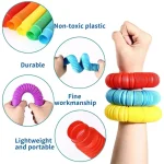 6 Pcs/Pack Pop Tubes Sensory Toys Fidget Pop Tube Stress Relief Decompression Finger Toy Telescopic Tube for Kids Teenager Gifts - Image 2