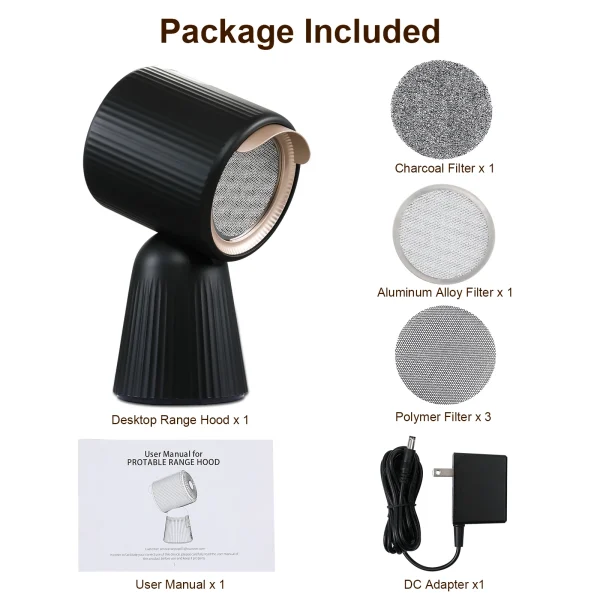 ‎Tieasy with 2 Speed Exhaust Fan Detachable Aluminum Filter Portable Range Hood ZMS-TBX8 - Image 2