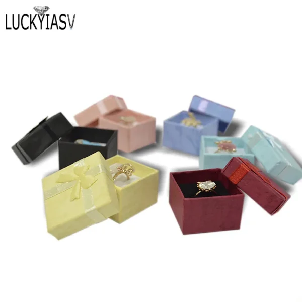 Ring Gift Box Jewelry Organizer Paper Gift Box Ring Packaging Box Jewellry Store Container Earring Case 24pcs/Lot - Image 3