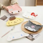For Sanrio Dinner Plate for Kuromi Kids Anime Irregular Kawaii Ceramic Saucer Tableware Cute Fruit Plates Cartoon Snacks Tray - Image 2