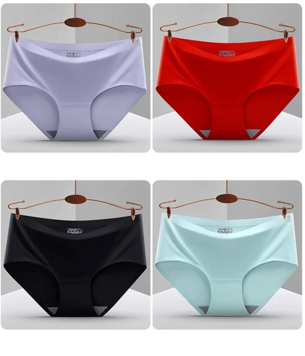 BZEL 6PCS/Set Women's Panty Seamless Female Underwear Plus Size Cozy Briefs Breathable Silk Satin Lingerie Hot Sale Underpants - Image 3