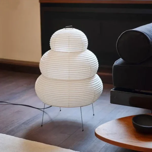 Japanese Design Akari Noguchi Yong Table Lamp White Rice Paper Decorative Desk Lights for Bedroom Living/Dining Room Study Loft - Image 2