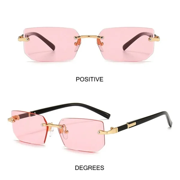 Trendy Rimless Sunglasses for Men Women Fashion Frameless Rectangle Sun Glasses Retro Shades Summer Traveling Eyewear UV400 - Image 2