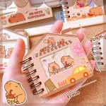 kawaii Stationery office supplies Portable mini notebook cute capybara journal Diary school notebooks for kid Notepads for notes - Image 2