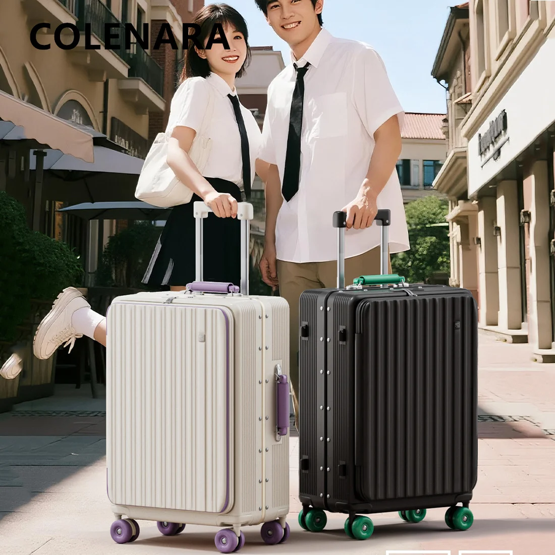 kf-S29811028ec5c4b8c9adb26dbd82759787 COLENARA Carry-on Travel Luggage ABS+PC Boarding Case 20"24"26"28 Inch Large Capacity Trolley Case Women's Cabin Suitcase - Image 1