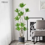 Simulation Plant Lily Bamboo Green Plant Big Potted Fake Tree Landing Pieces Shooting Props Photo Room Decor Aesthetic - Image 3