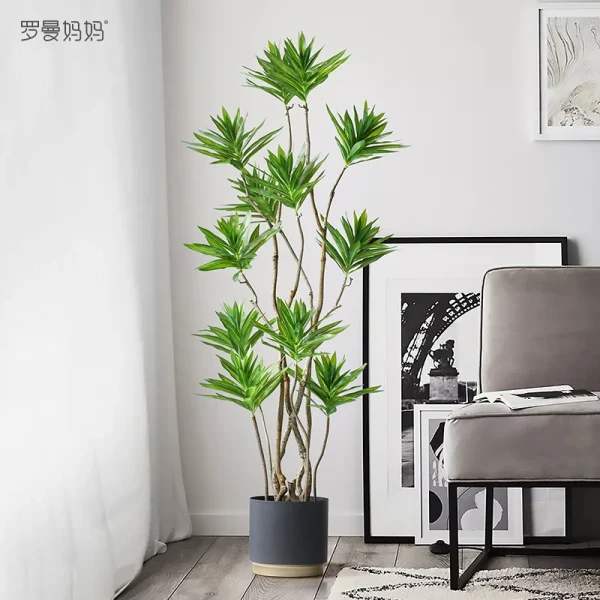 Simulation Plant Lily Bamboo Green Plant Big Potted Fake Tree Landing Pieces Shooting Props Photo Room Decor Aesthetic - Image 3