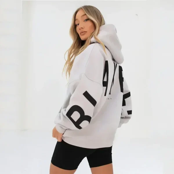 Y2K European new sweatshirt printed letter pullover oversized sweatshirt jacket high street hip hop fashion men and women - Image 3