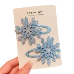2PCS New Princess Snowflake Girls Lovely Hairpins Children Headwear Hairgrip Hair Clips Barrettes Hair Clips - Image 3