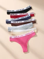 7Pcs Women's Cotton Thongs Sexy Panties Low Waist Underwear Girls Briefs G-String Breathable Ladies Panty Soft Female Lingerie