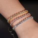 EWYA GRA Certified D Color 2-3mm Full Moissanite Tennis Bracelet For Women S925 Silver Plated 18K Bubble Diamond Link Bracelets - Image 3