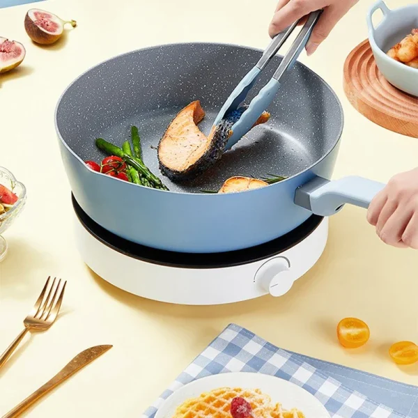 COOKER KinG Non-stick Deep Frying Pan Aluminum Medical Stone Coating Soup Pot Skillet with Stay Cool Handle Kitchen Cooking Pots - Image 5