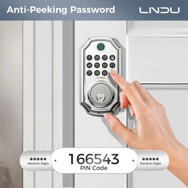 LNDU Smart Door Lock D280L Fingerprint Lock&Keypad Combination Lock All-in-One Intelligent Door Lock Waterproof Door Locks - Image 4