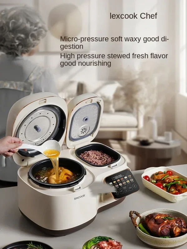 Lai Xiaochu double-gallon rice cooker household smart soup and rice all-in-one small 3L pressure multi-function rice cooker - Image 2