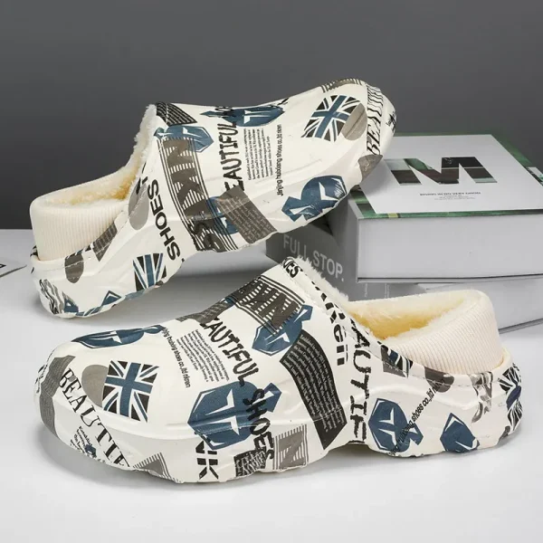 2025 Winter New Stylish Men Slipper Warm Home Slippers Non-Slip Male Cotton Shoes Waterproof Soft EVA Fashion Slippers Big Size - Image 4