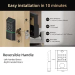 Viladepot Smart Lock Fingerprint Door Lock App Control Passcode Unlock Electronic Touchscreen Keypad Smart Door Handel - Image 4