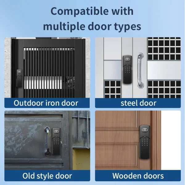 Waterproof Intercom Face Recognition Tuya Wifi Fingerprint Code RFID Card Smart Lock with Doorbell/rechargable li-battery/keypad - Image 5