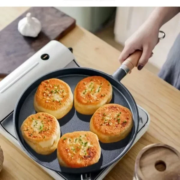 26cm Cast Iron Frying Pan Uncoated Non-stick Egg Pancake PanCrepe Maker Steak Frying Pot Gas Induction Cooker Kitchen Cookware - Image 2