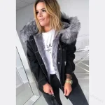 Jackets Women Denim Coat Thick Warm Hooded Fur Collar Single Breasted Full Sleeve Casual Coats Open Stitch Autumn Winter