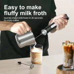 Portable milk frother, handheld egg beater, USB milk coffee cream stick, 3-speed cream and butter mixer, multifunctional mixer