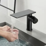 Bathroom Waterfall Basin Sink Faucet Black Faucets Brass Bath Faucet Hot&Cold Water Mixer Vanity Tap Deck Mounted Washbasin tap - Image 2