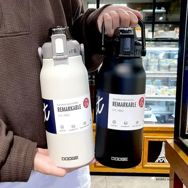 DODGE 1300/1700ML Tumbler Stainless Steel Thermos Water Bottle Portable Vacuum Flasks Outdoor Sports Water Cup Car Insulated Flask - Image 2