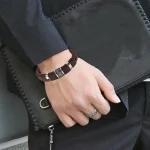 Luxury Vintage Multilayer Brown Leather Stainless Steel Men Bracelet Bead Bracelet Jewelry Male Wrist Bangle Christmas Gifts - Image 5