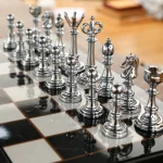 Luxury Chess Set Large Portable Board Game Metal Chess Pieces Foldable Chessboard Children Table Games Living Room Ornaments - Image 5