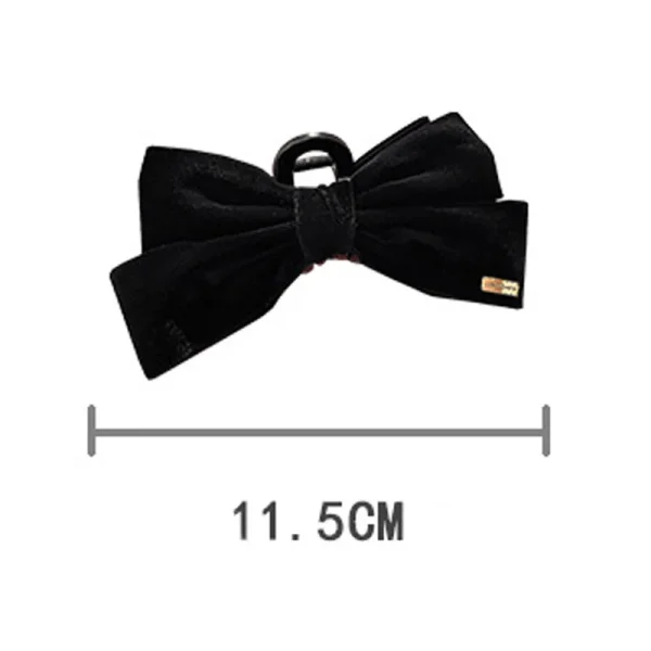 Advanced Texture Velvet Hair Clips Black Double-Sided Bow Shark Clips Women Back Head Hairpin Fashion Barrettes Hair Accessories - Image 4