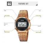 SKMEI 2146 Stainless Steel Men Waterproof Date Alarm Wriswatch reloj hombre Back Light Display Stopwatch Digital Watch - Image 4