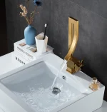 Basin Faucet Brass Bathroom Faucet Mixer Tap Black/Gold Wash basin Faucet Single Handle Hot and Cold Lavotory Faucet