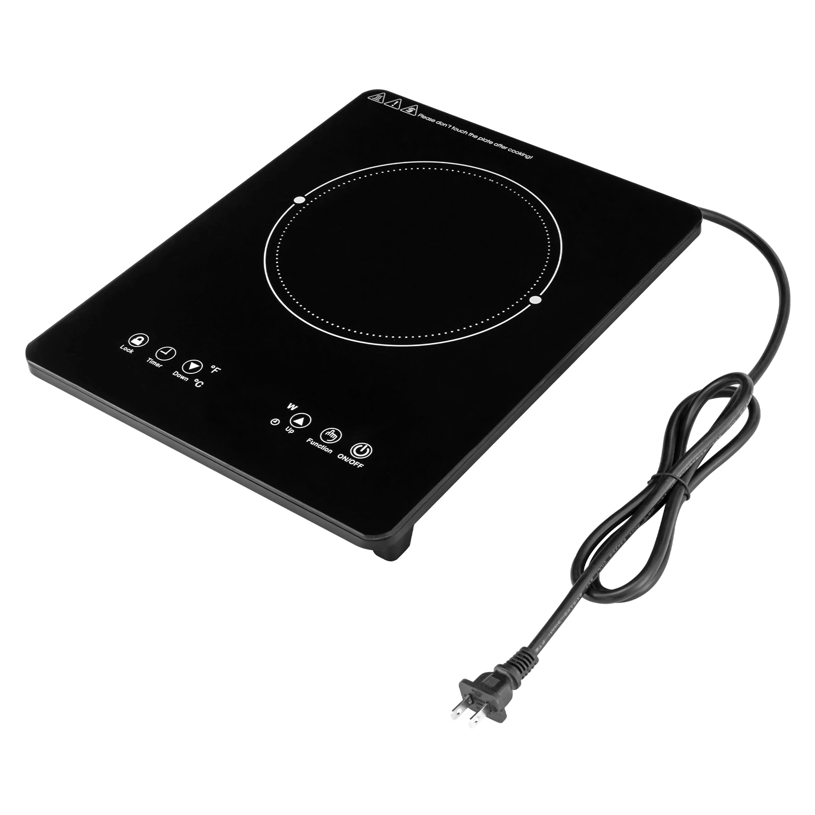 kf-S3d7241f648944a768f60f92114665c99f 1800W Induction Cooktop Low Noise Hot Plate Portable Induction Cooktop w/ Ultra Thin Body for Kitchen Countertop Use - Image 1