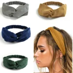 Cross Turban Solid Hairbands for Women Twist Knotted Boho Suede Hair Bands For Girls Sweet Bow Headwrap Vintage Hair Accessories