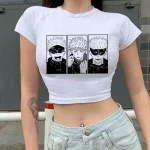 Crop Top Tshirt Manga Japanese Anime Jujutsu Kaisen T Shirt Gojo Satoru Tops Yuji Itadori Graphic Tee T-shirt 90s Gothic Clothes - Image 3