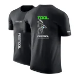 Festool Tools 2024 New Men's Quick Dry Ordinary Thin Short Sleeve Sport T Shirt Fitness Breathable Versatile Sportswears - Image 3