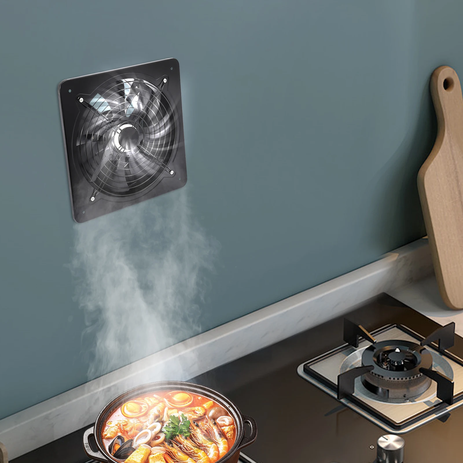 kf-S40ab1dc6b4a247b9aa3ddc58172aafa44 12 Inch High Airflow Exhaust Fan, 2800 RPM Noise-free, Explosion-Proof Ventilation Extractor Fan Axial Fan for Kitchen Warehouse - Image 1