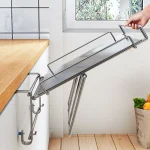 Stainless Steel Foldable Countertop Storage Rack, Space-saving, Can Be Used To Extend The Countertop In Bathrooms and Kitchens - Image 3