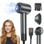 Hair Dryer, Negative Ionic Blow Dryer 120000 RPM Brushless Motor 40M/S Fast Drying High-Speed Low Noise Thermo-Control Hairdryer