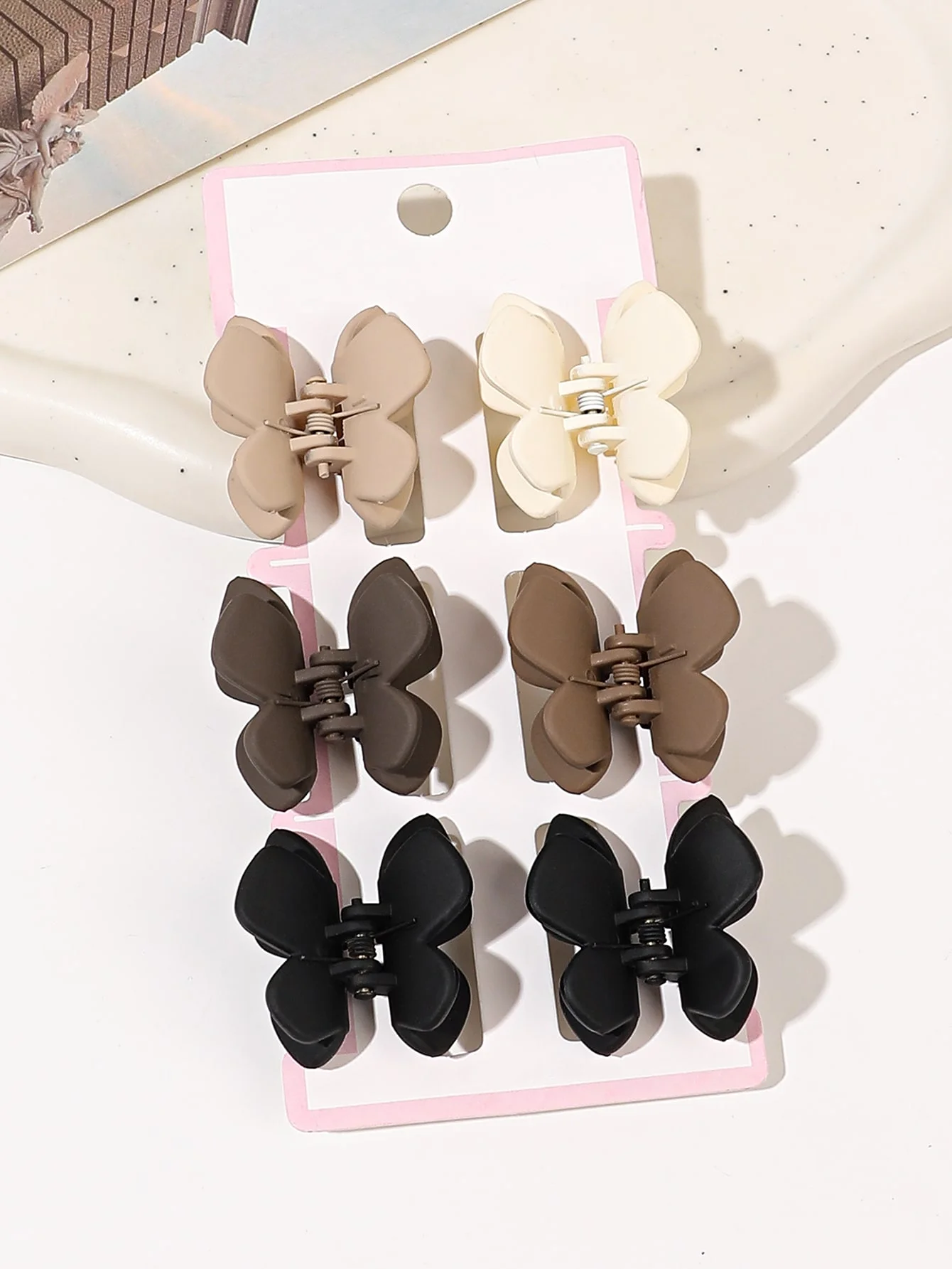 kf-S45ca4d82054f4ae9b3b7e4592908e859F 6 Pcs Small Butterfly Hair Clips,No Slip Colorful Clips Accessories for Girls and Women Thin and Medium Hair - Image 1