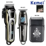 Kemei Rechargeable Hair Clippers Professional Electric Hair Trimmer USB Charging Shaver For Men KM-PG1990A KM-2273 KM-T366 Kit1