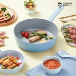 COOKER KinG Non-stick Deep Frying Pan Aluminum Medical Stone Coating Soup Pot Skillet with Stay Cool Handle Kitchen Cooking Pots