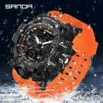SANDA 6126 Digital Clock Dual Display Men Watches Waterproof Sports Watch Military Man Alarm Stopwatch Quartz Wristwatch Male - Image 3