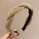 New Simple Wide Side Edge Fabric Hair Band Women Fashion Korean Retro Braided Headband Solid Knot Hoop Girls Hair Accessories - Image 5