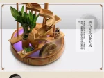 Ceramic flowing water fountain ornament Feng Shui wheel Bamboo Lucky creative water wheel home living room office desktop - Image 5