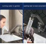 Dual Mode Universal Rotating Faucet Robotic Arm Wash Basin Kitchen Bathroom Hot and Cold Household Basin Wash Basin Sink - Image 2